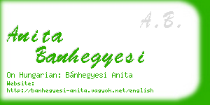 anita banhegyesi business card
